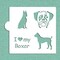 I Love my Boxer Cookie & Craft Stencil | CM023 by Designer Stencils | Cookie Decorating Tools | Baking Stencils for Royal Icing, Airbrush, Dusting Powder | Craft Stencils for Canvas, Paper, Wood | Reusable Food Grade Stencil
